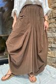 Made in Italy Dalston Needlecord Parachute Skirt Coffee Bean /9 =